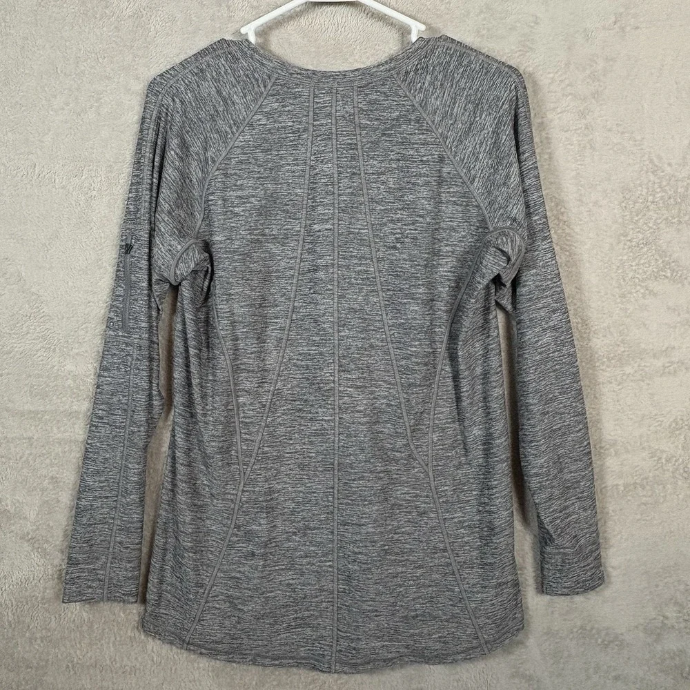 Athleta Pacifica Half Zip Rashguard Swim Top Long Sleeve UPF 50+ Size Large Gray